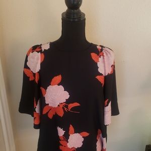 Who What Wear Black Flutter Sleeve Top